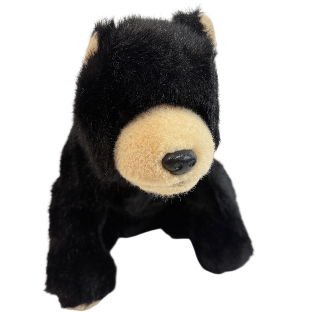 Ty Classic Black Bear Plush 2002 Stuffed Animal Toy Black Tan 10 Inch Sitting